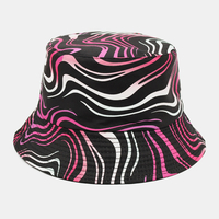 Chapeau de seau de parasol de mode de motif de rayures colorées recto-verso en coton unisexe