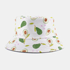 Chapeau de seau de parasol de mode dimpression de motif de fruits de dessin animé recto-verso en coton unisexe