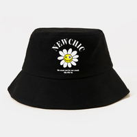 Chapeau de seau de parasol de mode extérieure occasionnel de motif imprimé de tournesol unisexe