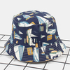 Chapeau de seau de parasol extérieur motif Graffiti de voilier double face en coton unisexe