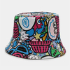 Chapeau de seau de parasol occasionnel de modèle de caractère de dessins animés colorés de toile unisexe