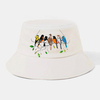 Chapeau de seau de parasol occasionnel de motif doiseaux colorés de coton unisexe de col