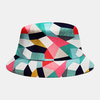 Chapeau de seau de parasol occasionnel de motif géométrique coloré de coton unisexe de col