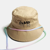 Chapeau de seau de parasol sauvage extérieur de broderie de lettre de coton unisexe à gros bord