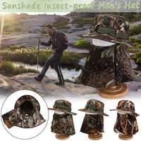 Chapeau de seau de protection du visage en coton pour hommes,  chapeau de pêche en plein air,  maille descalade