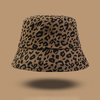 Chapeau de seau de protection solaire tout allumette à imprimé léopard en coton pour femmes