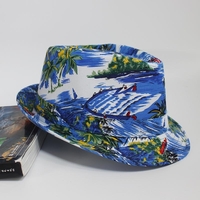 Chapeau de seau de vacances balnéaire en tissu motif plage