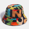 Chapeau de seau de visière de mode extérieure décontractée dimpression de numéro de couleur de contraste de cheveux