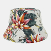 Chapeau de seau dimpression de motif floral naturel unisexe en coton double face Colorful