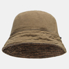 Chapeau de seau en coton lavé à double face avec motif à carreaux pour hommes Chapeau de soleil décontracté et sauvage