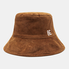Chapeau de seau en velours côtelé à motif brodé unisexe All-match Chapeau dhiver chaud pare-soleil