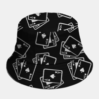 Chapeau de seau occasionnel de mode délément dimage de poker de couleur unie de coton unisexe