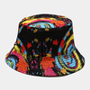 Chapeau de Seau unisexe en coton imprimé plantes Colorful