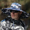 Chapeau de seau UPF 50+ pour hommes maille imperméable respirant pare-soleil casquette de camouflage bord surdimensionné