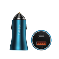 Chargeur de voiture USB Baseus 60W 2 ports double 30W QC3.0 prise en charge AFC FCP SCP adaptateur métallique de charge