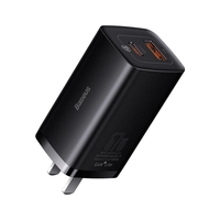Chargeur mural Baseus GaN3 Lite 67W GaN Type-C + USB-A Port PD3.0 QC4.0+ QC3.0 Charge rapide pour iPhone 13 13 Mini 13 P