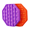 CHARMINER 2Pcs Orange Violet Bubble Fidget Toy Set Hexagone Portable Silicone Squeeze Sensory Toy Soulagement du Stress