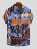 ChArmkpR Chemises à manches courtes à rayures Batik imprimées pour hommes