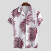 Charmkpr Men Palm Leaves Imprimé 100% coton Chemises de plage hawa ennes
