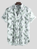 ChArmkpR Men Tropical Plants Imprimé 100% coton Chemises de plage hawa ennes