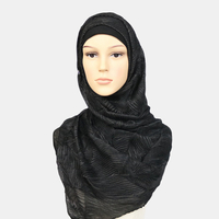 Écharpe Hijab Turban Ethnique En Soie Polyester Couleur Unie Pour Femmes