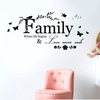 Citation de famille vie amour sticker mural amovible Art vinyle décor à la maison
