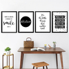 Citation Moderne Art Toile Affiche Noir et Blanc Impressions Mur Photo Décoration de La Maison
