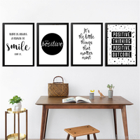 Citation Moderne Art Toile Affiche Noir et Blanc Impressions Mur Photo Décoration de La Maison