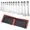 Clé à cliquet à tête flexible 12 pièces,  clé à combinaison métrique 8-19 mm avec étui