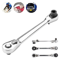 Clé à douille à cliquet de 1/4 pouce,  72 dents,  clé à double tête à dégagement rapide