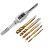 Clé à main Drillpro M3-M12 avec 5 pièces Set de tarauds à vis en spirale M3-M8 revêtus de titane