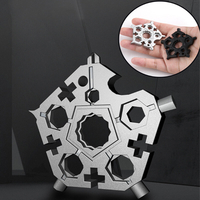 Clé à neige multifonctionnelle IPRee® 23-en-1 Outil de réparation de vélo Outil de clé à pentagone extérieur EDC en acie