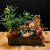 Éclairage de la cabane de la Toscane Pot de fleur Ornements artisanaux Lanterne magique Maison Jardinière Bonsa 