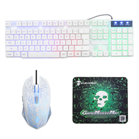 Clavier de jeu câblé dUSB de contre-jour darc-en-ciel 2400DPI LED Mouse Combo avec le tapis de souris