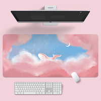Clavier et tapis de souris de paysage baleine rose grand tapis de souris tapis de clavier 800*300*2mm/900*400*2mm pour l