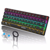 Clavier mécanique BAJEAL Compact 61 touches Type-C Filaire / Mode double bluetooth5.0 Sans fil + Type-C Interrupteur ble