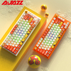 Clavier sans fil bluetooth AJAZZ 81 touches 75% clavier de jeu rétro-éclairé rvb clavier de commutateur rouge décha