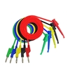 Cleqee P1045 5pcs 1M Prise banane empilable 4mm pour tester les fils de test de pince Câbles de test de multimètre durab