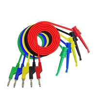 Cleqee P1045 5pcs 1M Prise banane empilable 4mm pour tester les fils de test de pince Câbles de test de multimètre durab