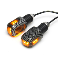 Clignotant noir / fumé allume lextrémité de barre LED indicateur de guidon moto universel