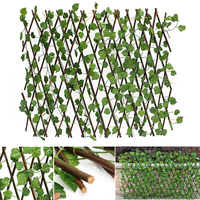 Clôture de confidentialité extensible extensible de lierre artificiel Faux écran de vigne à feuilles latérales simples p