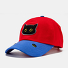 Col unisexe dessin animé chat motif contraste couleur mode jeune pare-soleil casquette de baseball