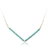 Collier de perles en V vert Beige Link V pour les femmes
