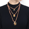 Collier pendentif géométrique multicouche bohème collier de corde tressée irrégulière pour les femmes