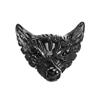 Collier pendentif tête de loup obsidien noir naturel bijoux cadeau cristal de quartz