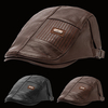 Collrown Casquettes de béret en cuir PU pour hommes Casquette de gavroche décontractée Chapeaux chauds