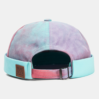 Collrown Hommes Coton Couleur Assortie Tie-dye Brimless Chapeaux Crâne Casquettes