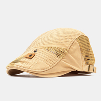 Collrown hommes coton maille respirant décontracté extérieur pare-soleil avant chapeau chapeau plat béret casquette