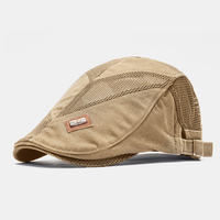 Collrown hommes coton métal Badge maille respirant décontracté extérieur pare-soleil avant chapeau plat chapeau béret ca