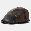 Collrown hommes en cuir PU rétro décontracté contraste couleur gavroche chapeau avant chapeau béret chapeau